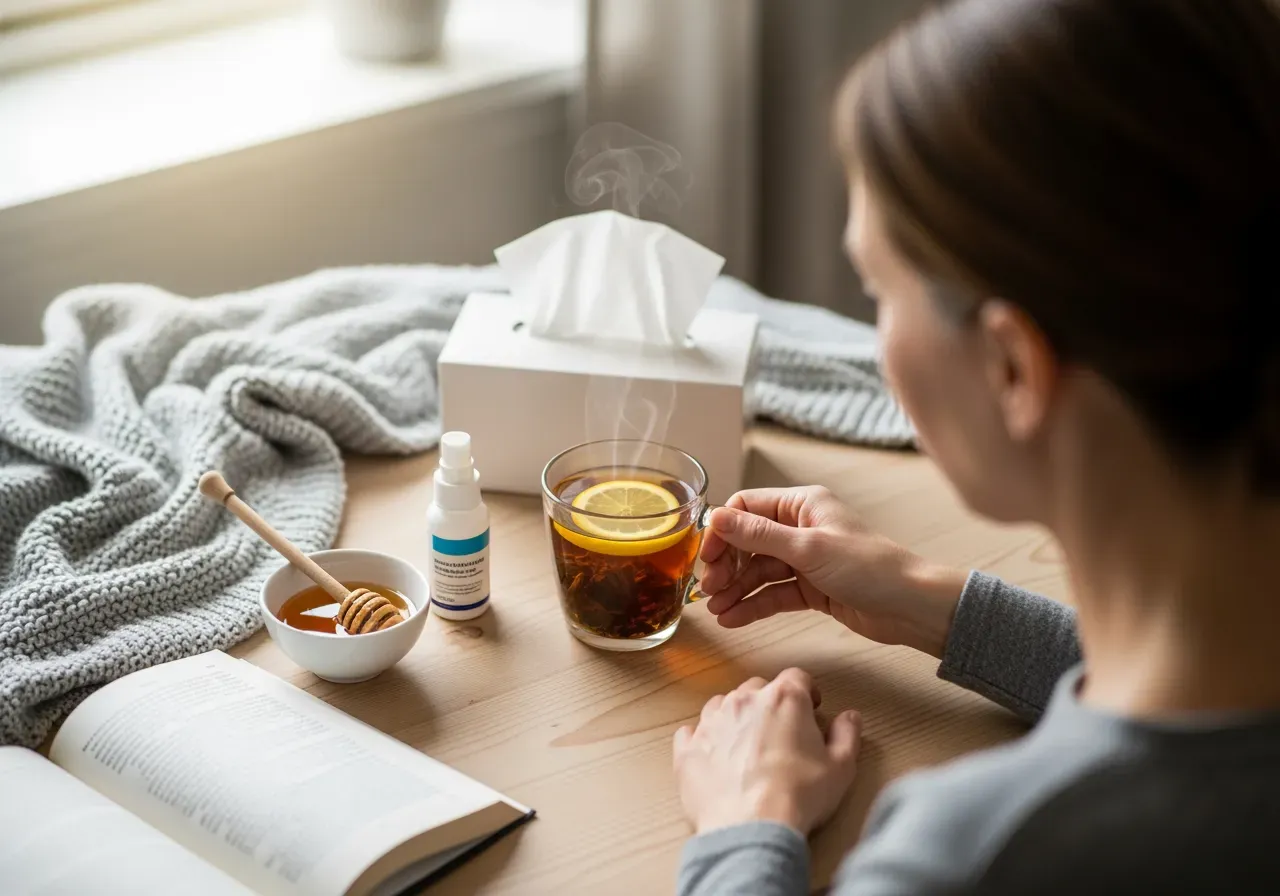 Lindra snuva och halsont hemma