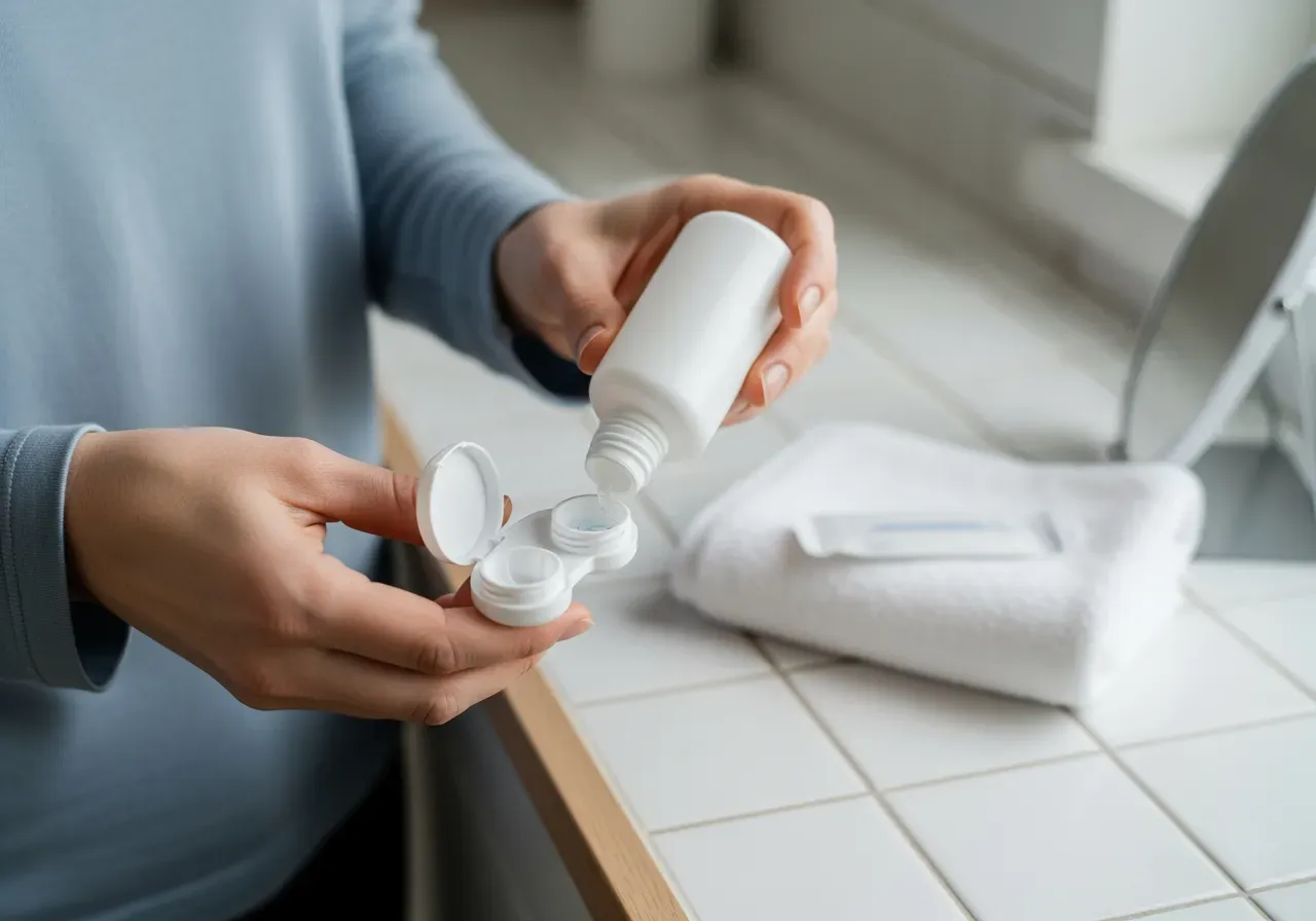 Smidig skötsel och val av linsvätska