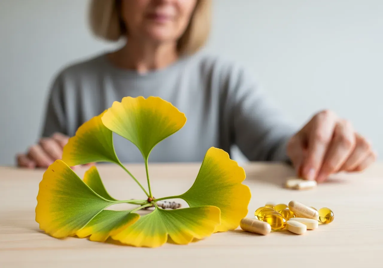 Ginkgo blad och tillskott
