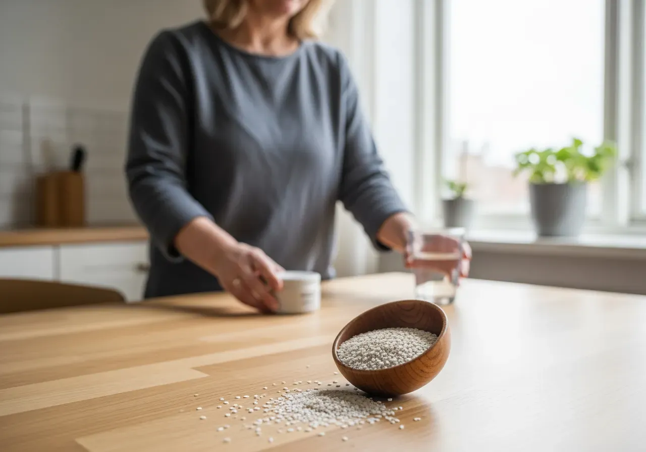 Ljusa psylliumfrön i vardagen