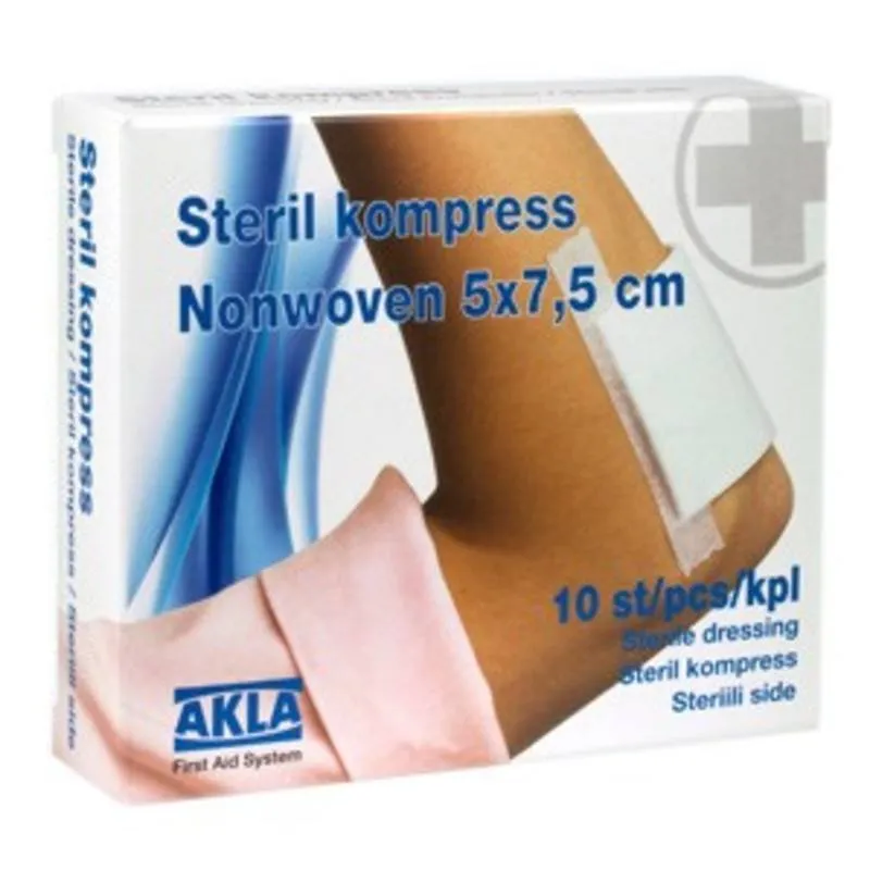 AKLA Steril Kompress Nonwoven 5 x 7,5 cm 10 st