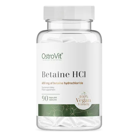 Betaine HCl, Veganske 90 kapsler, Mavesyre-regulerende