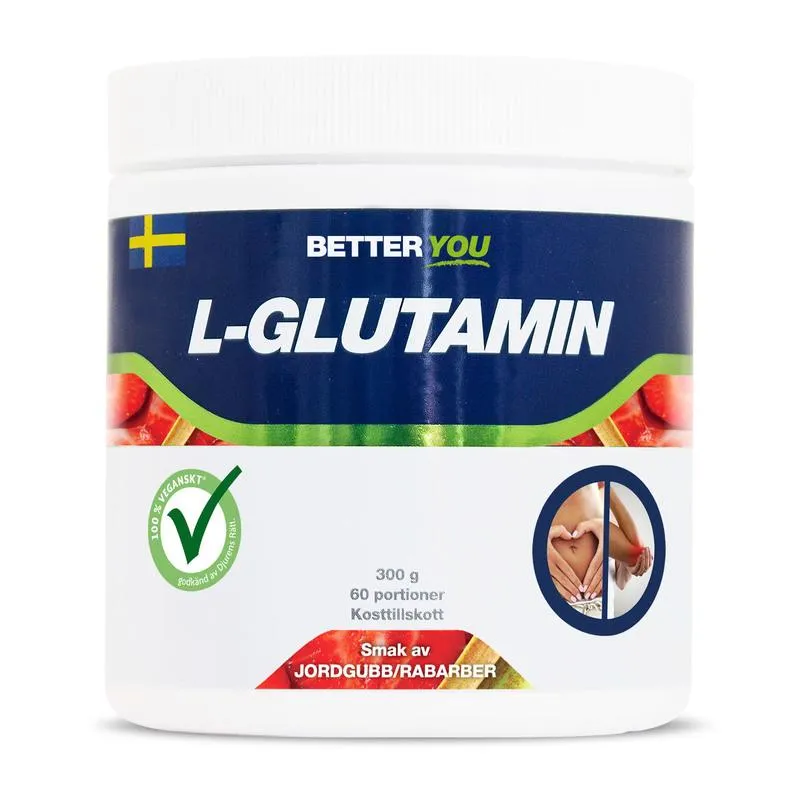 BETTER YOU Better You Naturligt L-Glutamin 300g Jordgubb & Rabarber