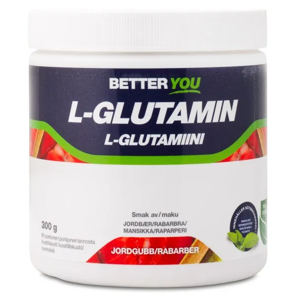 Better You L-Glutamin, Jordgubb/Rabarber, 300 g