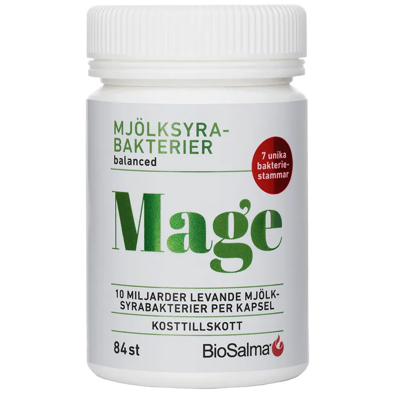 BioSalma Mjölksyrabakterier 10 miljarder 7 stammar 84 kapslar
