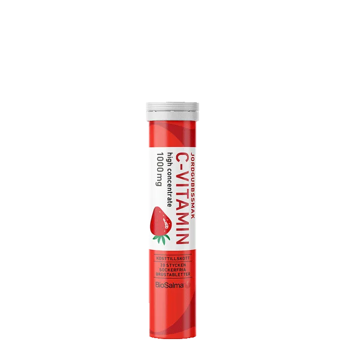 C-vitamin 1000 mg 20 brustabletter Jordgubb