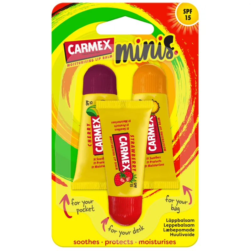 Carmex Lip Balm Minis SPF15 3-pack