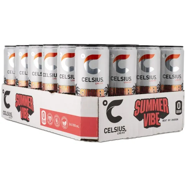 Celsius, Summer Vibe kolsyrad, 24-pack