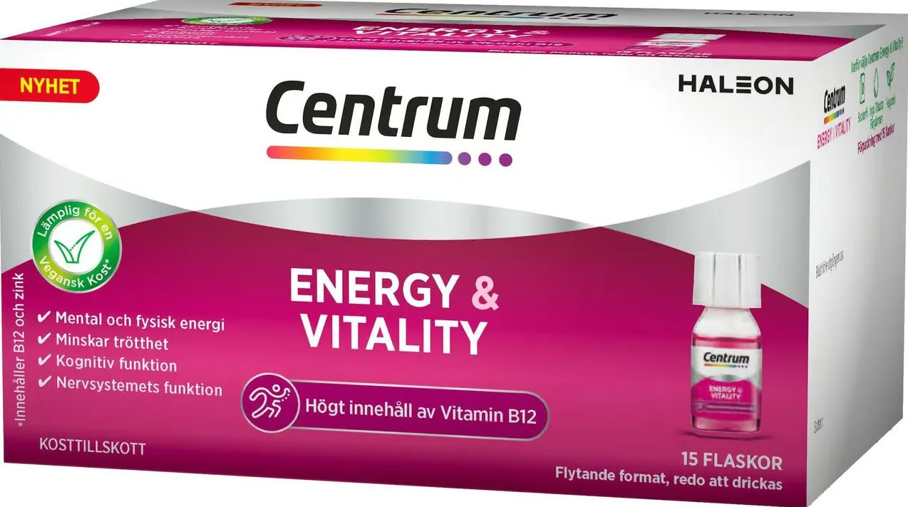 Centrum Energy & Vitality Kosttillskott Flaskor 15 st