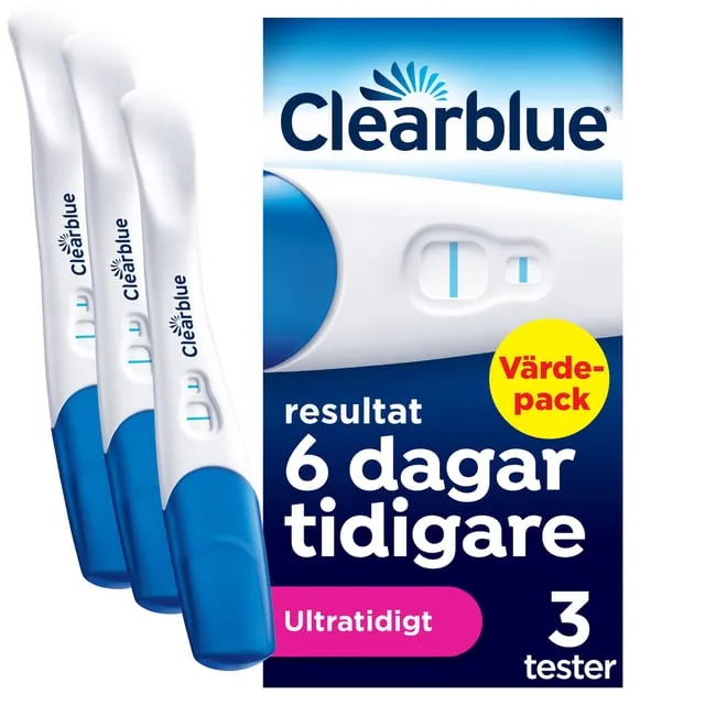 Clearblue Ultratidigt Graviditetstest - resultat sex dagar tidigare 3 st