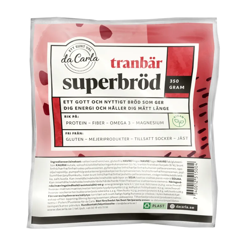 da Carla Da Carla Superbröd Tranbär 350 g