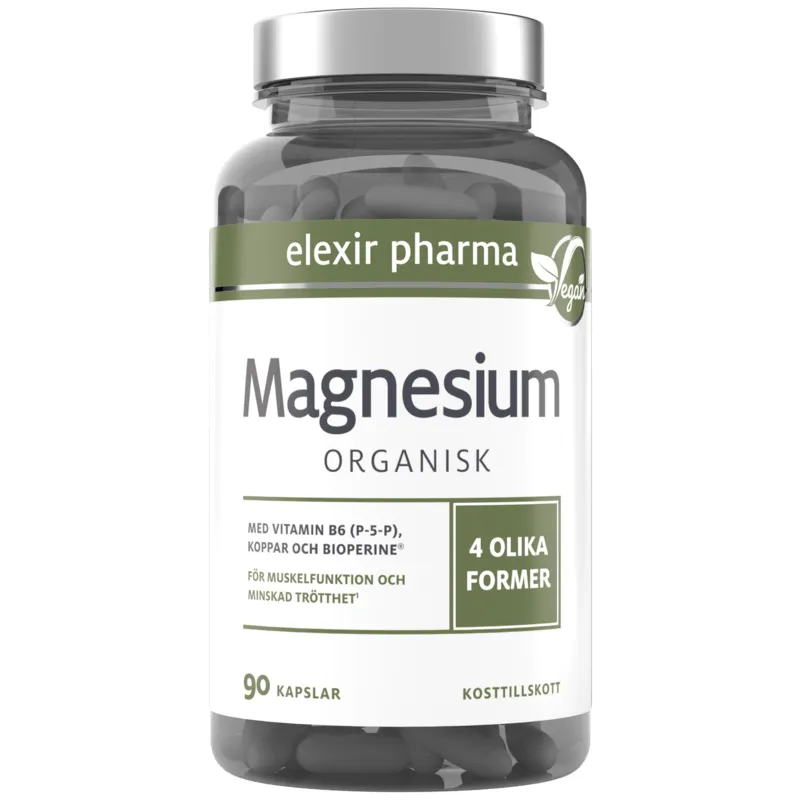 Elexir Pharma Organisk Magnesium 120 mg 90 kapslar