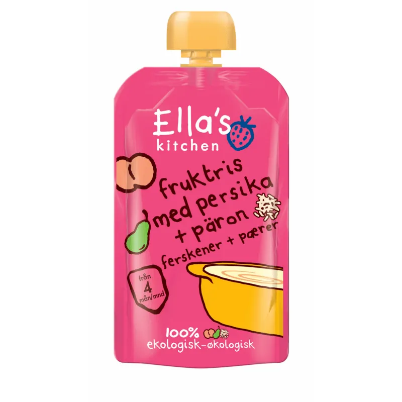 Ella's Kitchen Fruktris Persika Päron 120 g