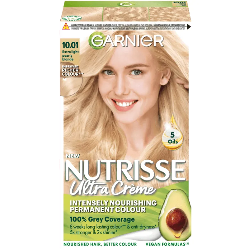 Garnier Nutrisse Ultra Créme Permanent Hårfärg 10.01 Extra Light Pearly Blonde