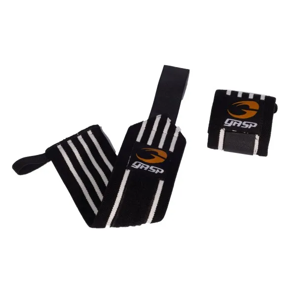GASP Hardcore Wrist Wraps, One size, Black/white
