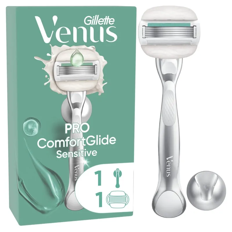 Gillette Venus Pro ComfortGlide Sensitive Rakhyvel med 1 Rakblad