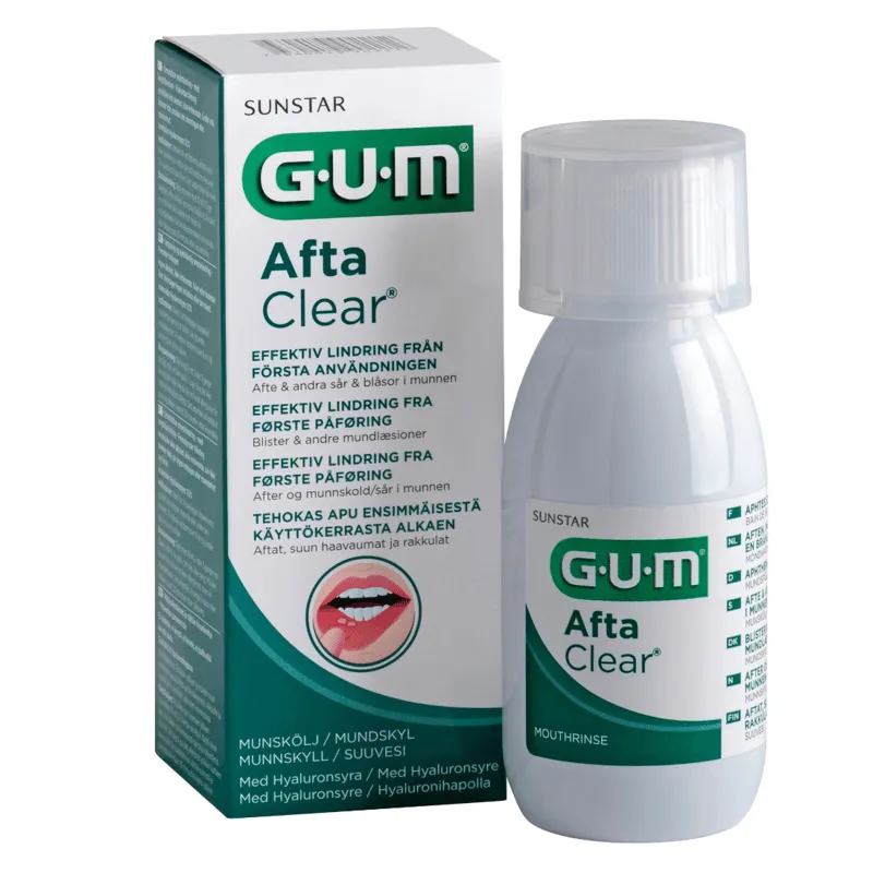 GUM AftaClear Munskölj mot Sår & Blåsor i Munnen 120 ml