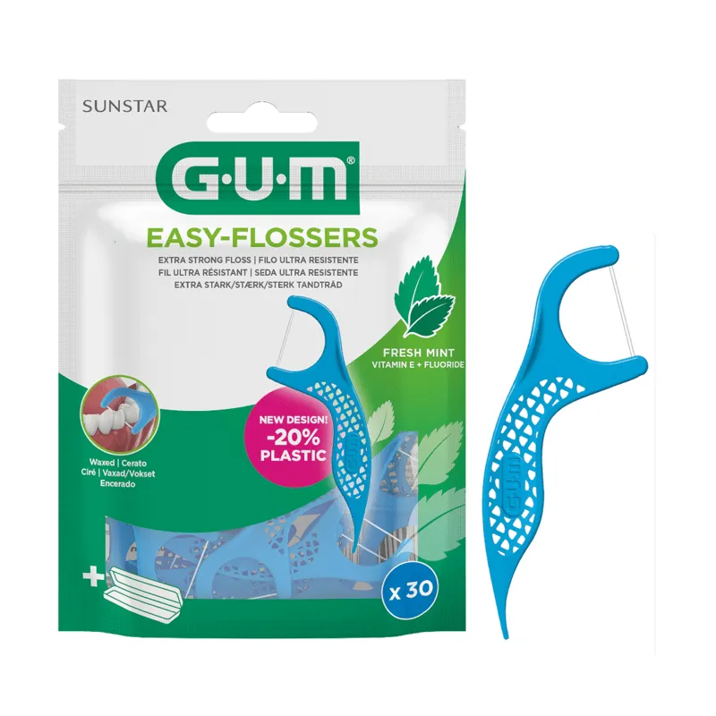 GUM Easy Flossers med Flour, Vitamin E och Mint 30 st