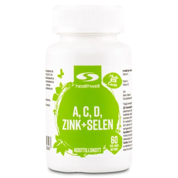 Healthwell A, C, D, Zink+Selen, 60 kaps