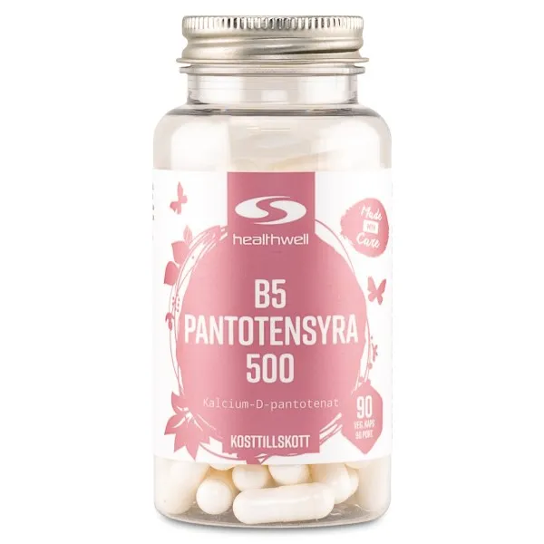 Healthwell B5 Pantotensyra 500, 90 kaps
