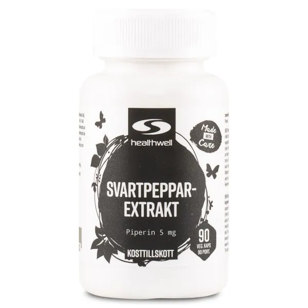 Healthwell Svartpeppar Extrakt, 90 kaps