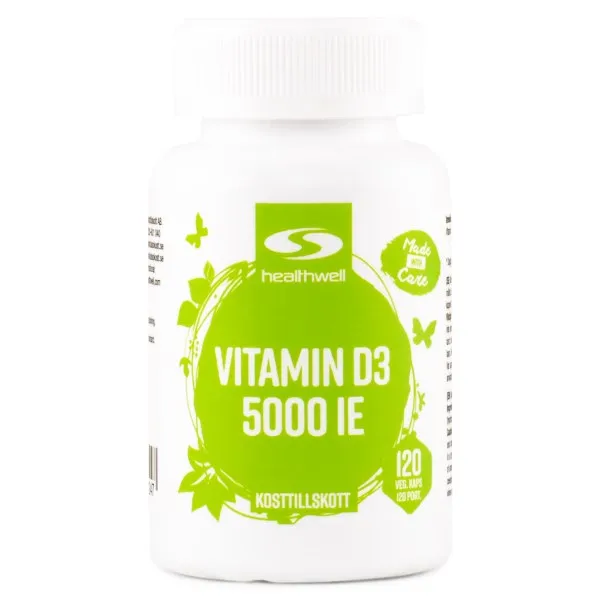 Healthwell Vitamin D3 5000 IE, 120 kaps