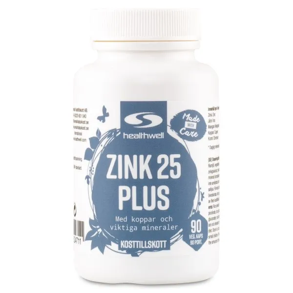 Healthwell Zink 25 Plus, 90 kaps