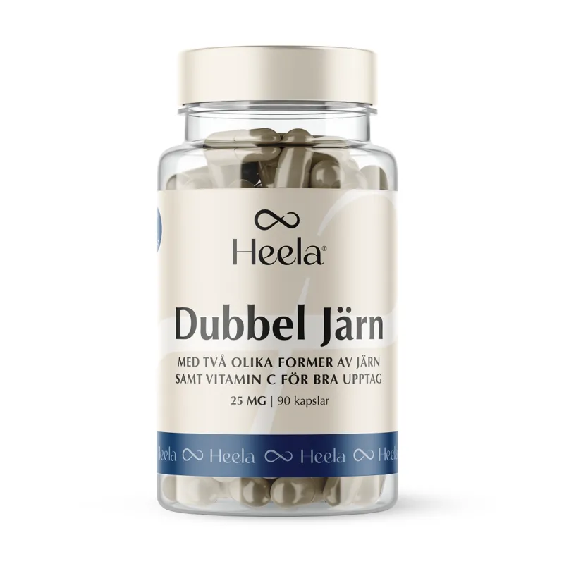 Heela Dubbel Järn 25 mg 90 kapslar