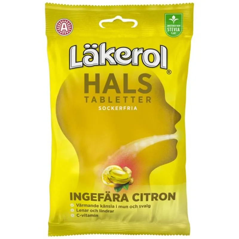 Läkerol Hals Ingefära Citron 65 g