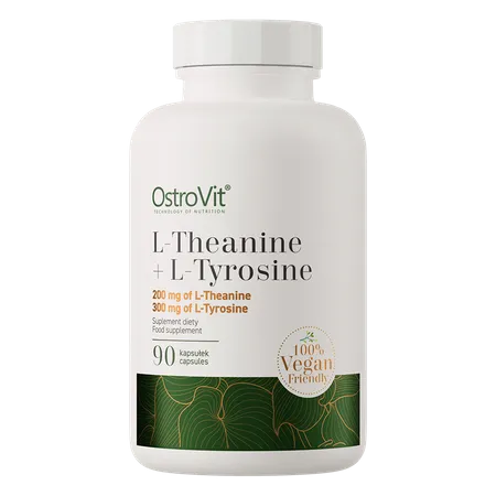 L-theanine+ L-Tyrosine, veganske. 90 tabletter