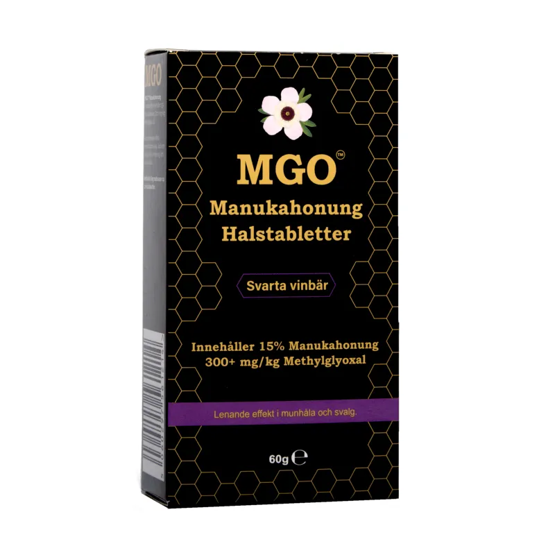 MGO Manukahonung Halstabletter Svarta vinbär 300+ 60 g