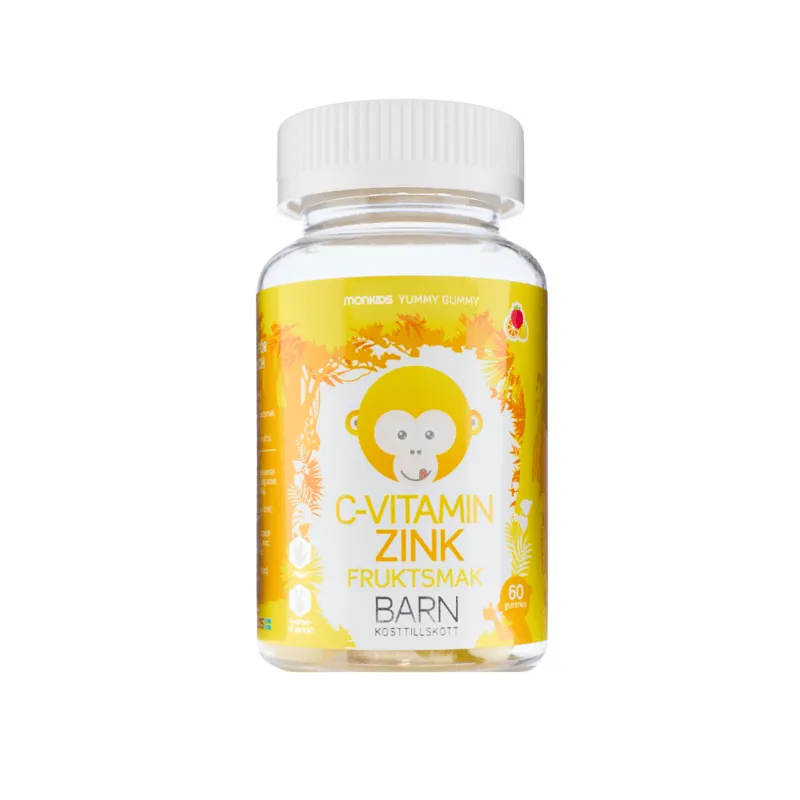 Monkids C-vitamin & Zink Fruktsmak Barn 60 tuggtabletter