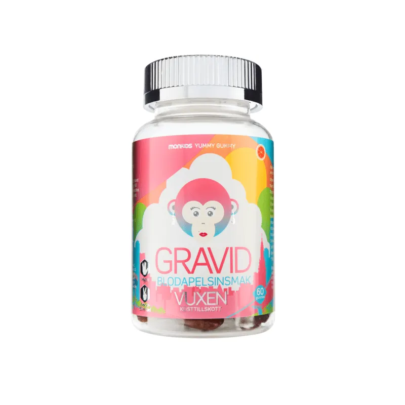 Monkids Gravid Blodapelsin 60 tuggtabletter