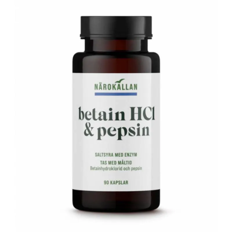 Närokällan Betain HCL & Pepsin 90 Kapslar