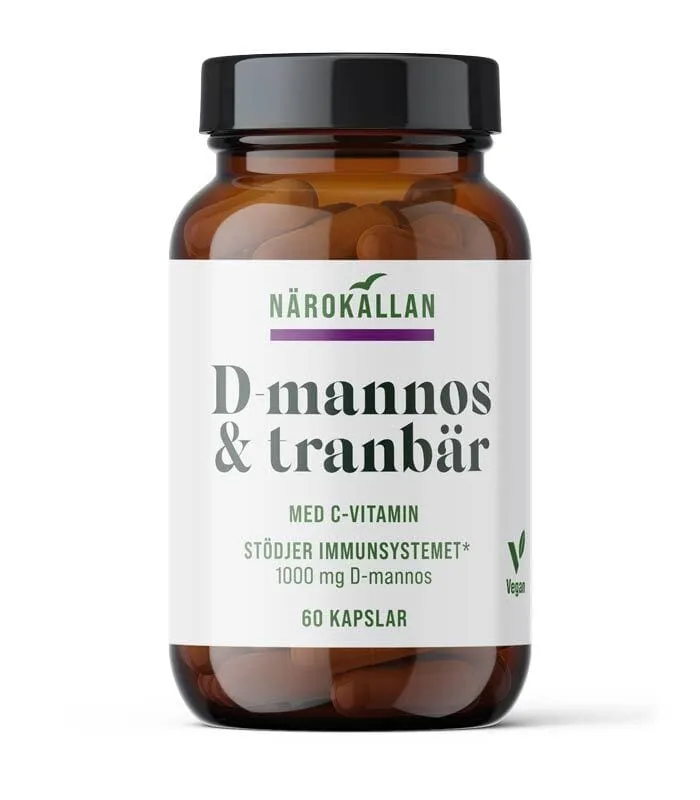 Närokällan D-Mannos + Tranbär 60 kapslar