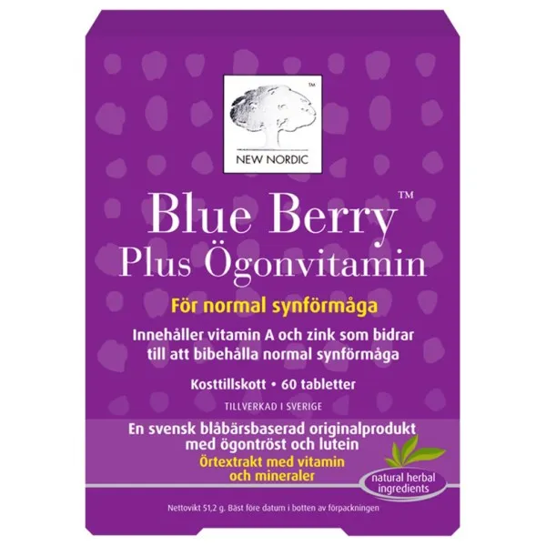 New Nordic Blue Berry Plus Ögonvitamin, 60 tabl
