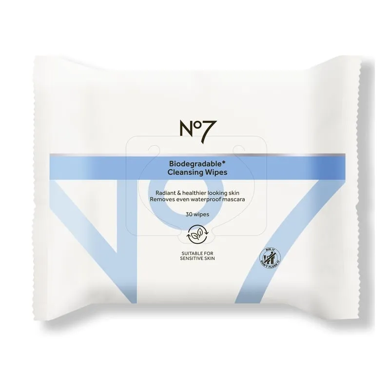 No7 Radiant Results Biodegradeable Wipes 30-pack