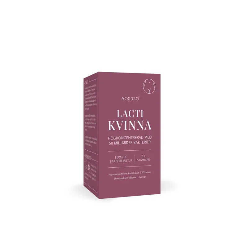 Nordbo LactiKvinna 50 miljarder mjölksyrabakterier 30 kapslar