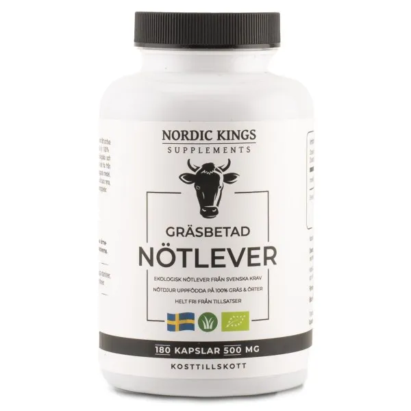 Nordic Kings Gräsbetad Nötlever EKO, 180 kaps