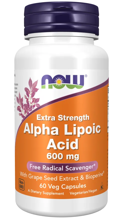 NOW Alpha Lipoic Acid, Extra Strength 600 mg 60 vegcaps