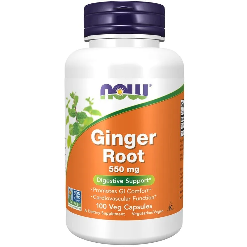 NOW Ginger 550 mg 100 vegkapslar