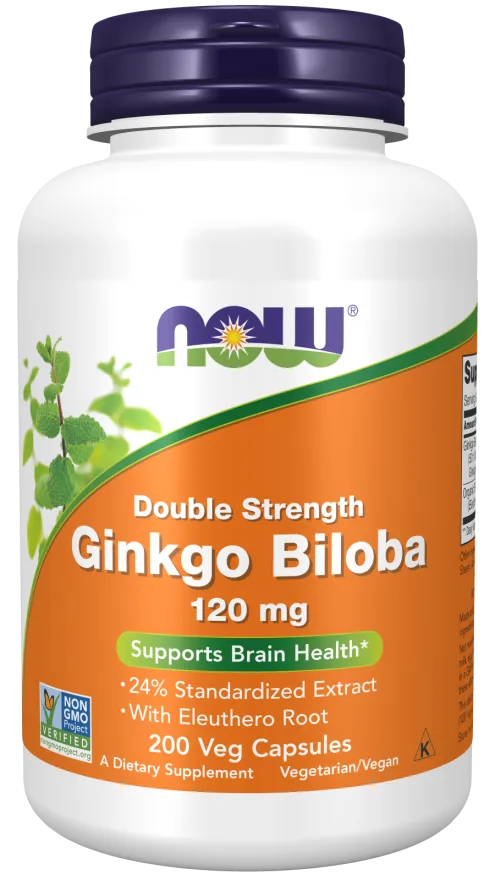 NOW Ginkgo Biloba Double Strength 120 mg 200 vcap