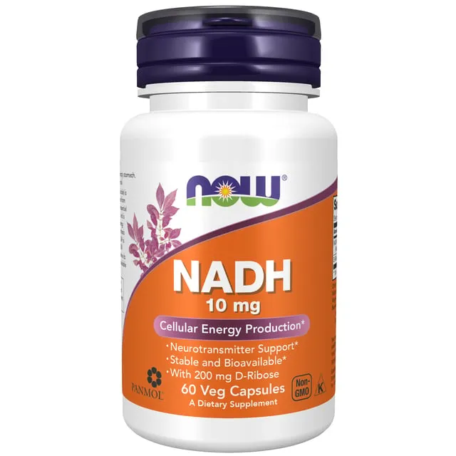 NOW NADH 10mg + 200mg Ribose 60 vegkapslar