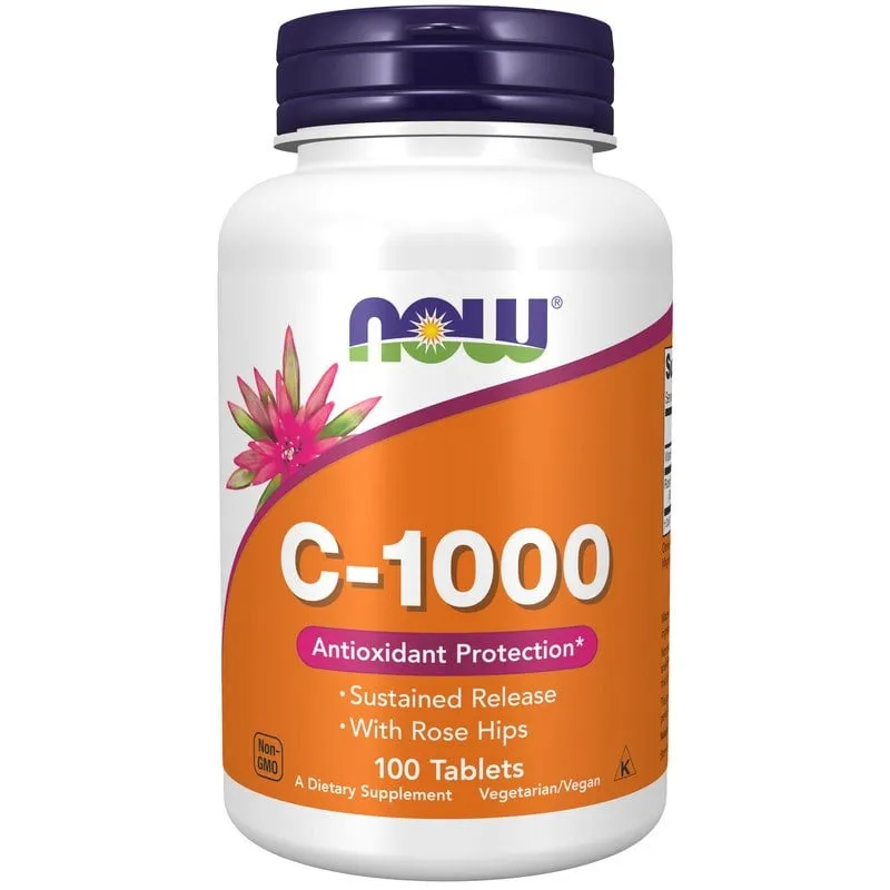 NOW Vitamin C 1000 Sustained Release 100 tabletter