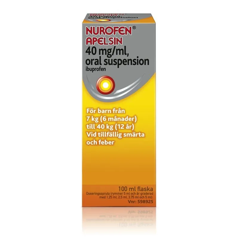 Nurofen Apelsin, oral suspension 40 mg/ml 100 ml