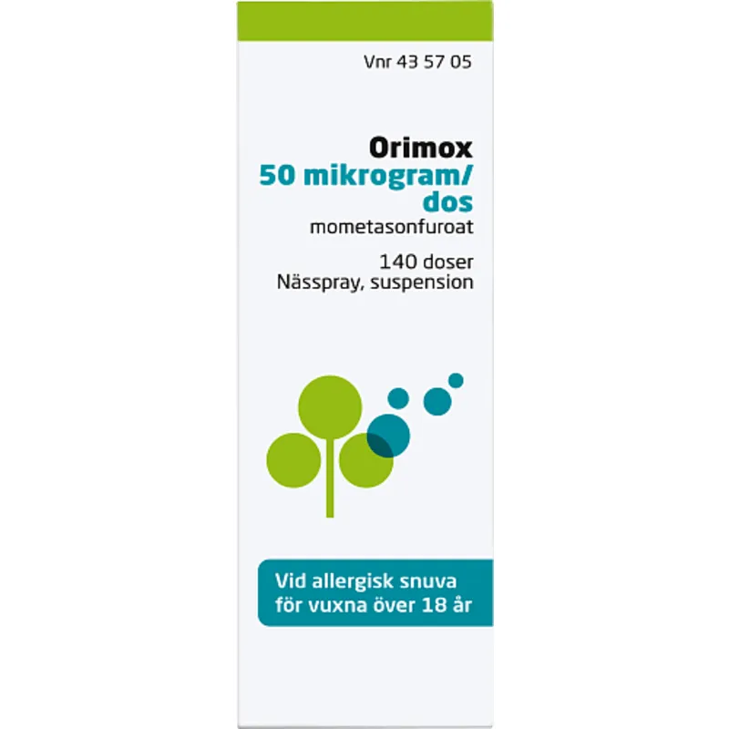 Orifarm Orimox, nässpray, suspension 50 mikrogram/dos 140 st