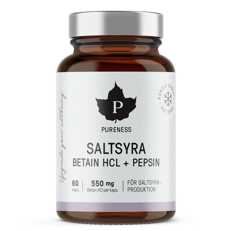 Pureness Beteine HCL-saltsyra 60 kapslar