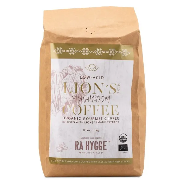 Rå Hygge Lions Mane Svampkaffe, 1 kg, Bryggmalet