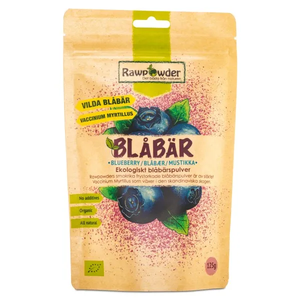 RawPowder Blåbärspulver EKO, 125 g