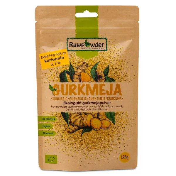 RawPowder Gurkmeja Pulver, 125 g
